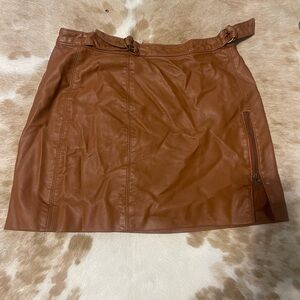 Free People Leather Skirt